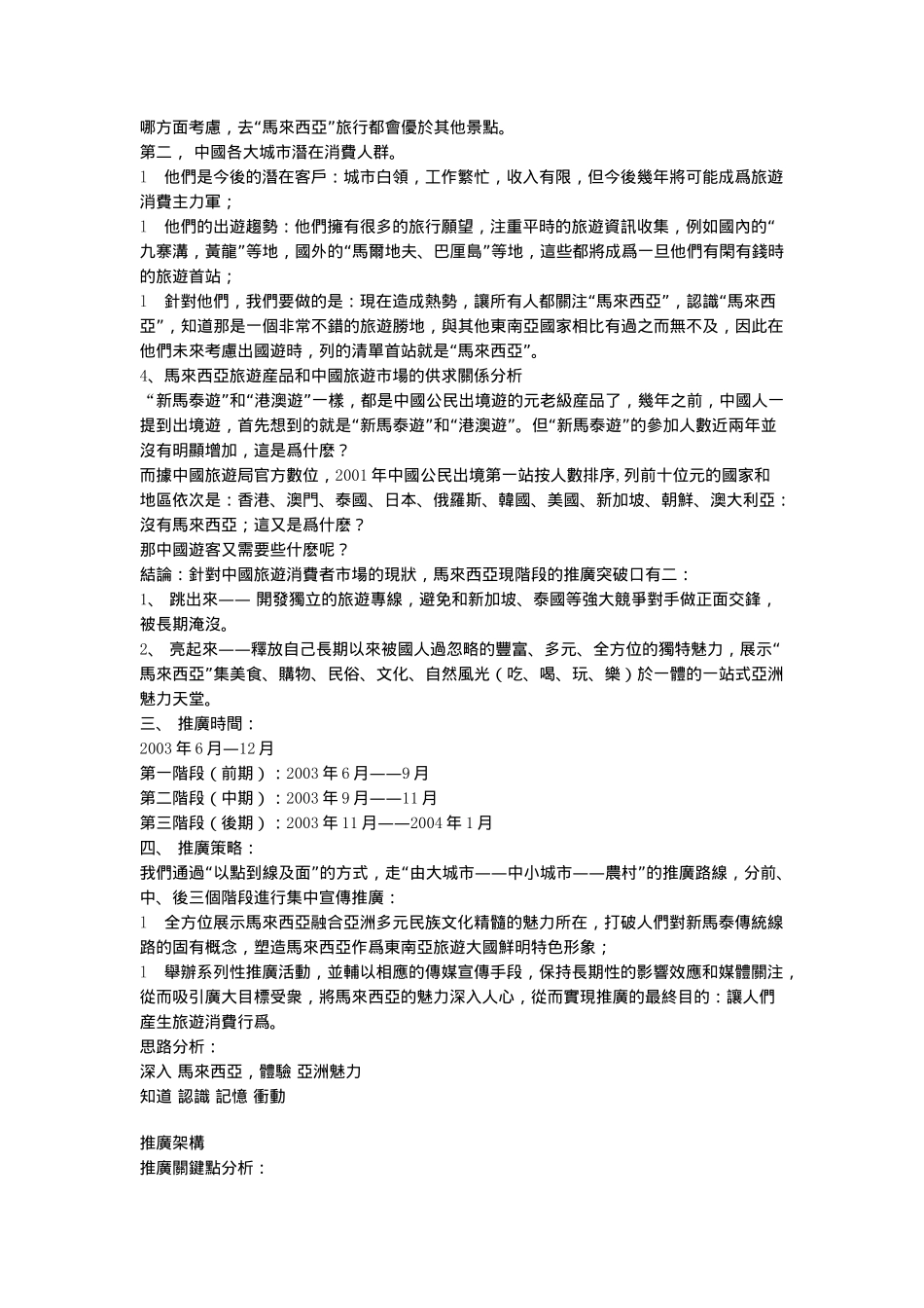 马来西亚中国区旅游推广策划案_第2页