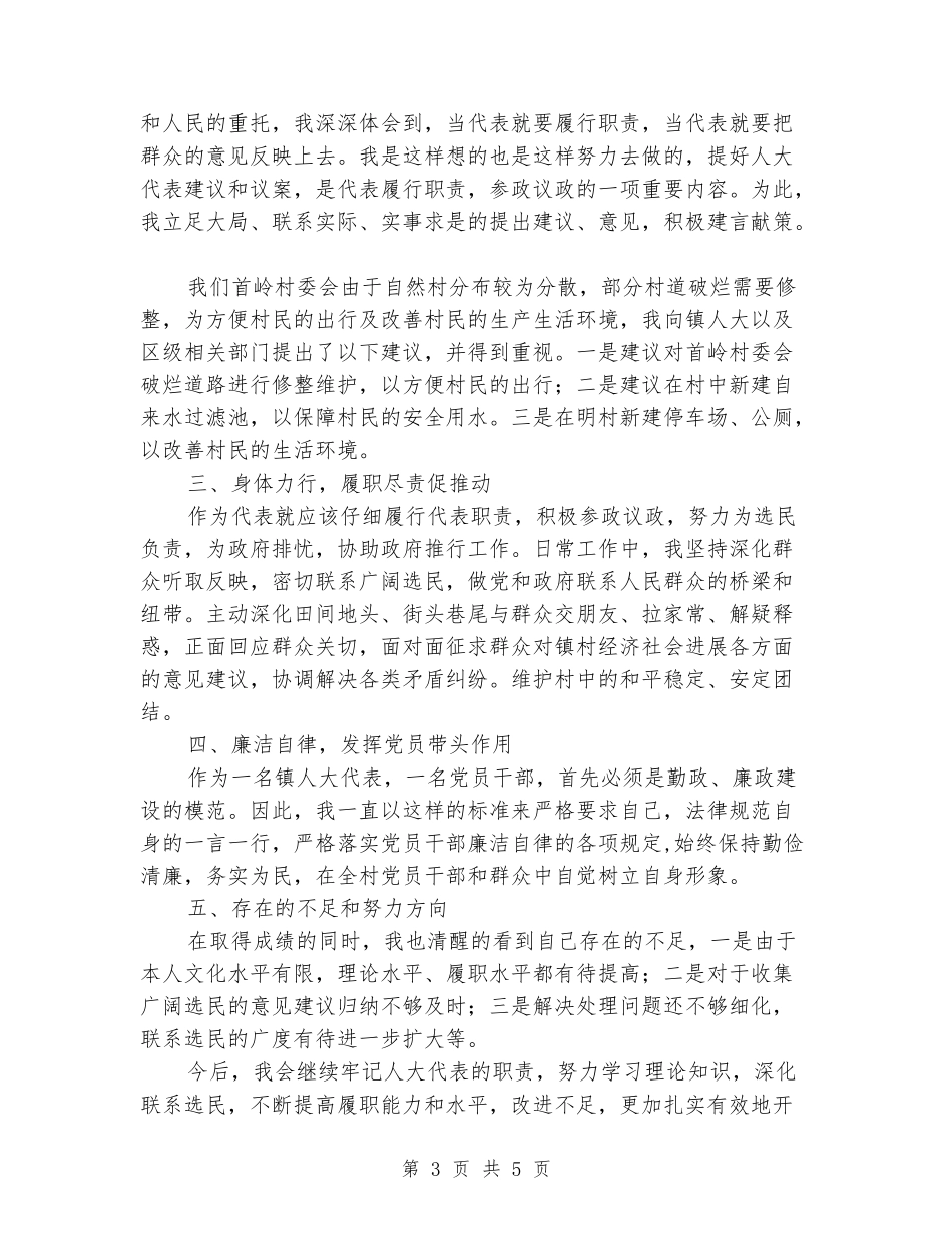 村长兼人大代表述职报告_第3页