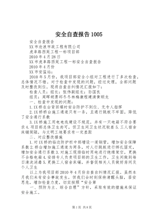 安全自查报告1005