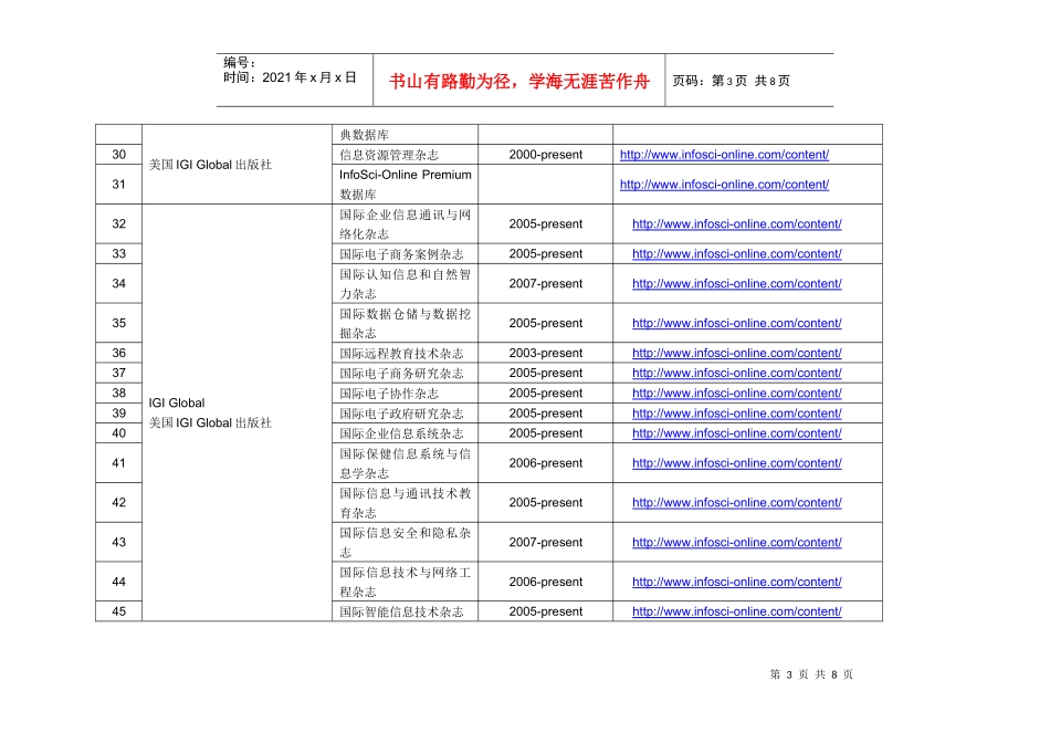 附表1新开通的各出版机构电子期刊和数据库_第3页