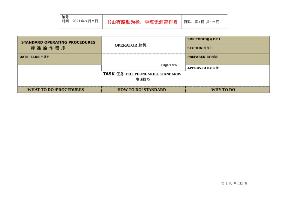 酒店前厅总机处理程序_第1页