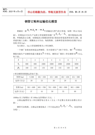 管道运输与订购优化模型(CAI)