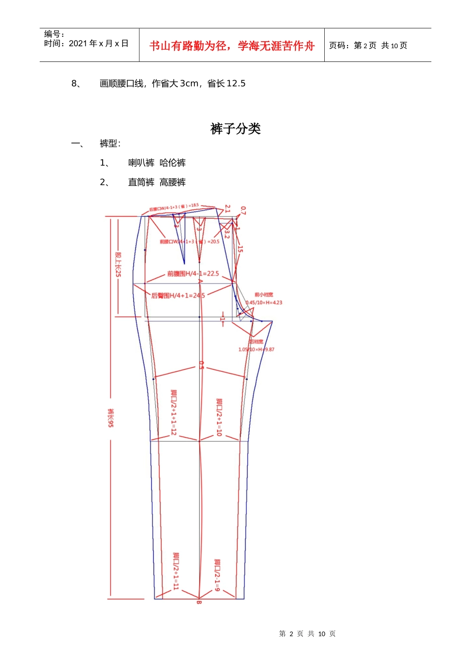 裤子服装制版笔记_第2页