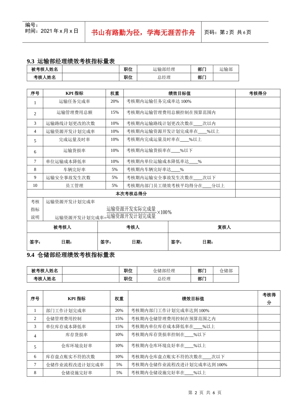 运输配送人员绩效考核_第2页