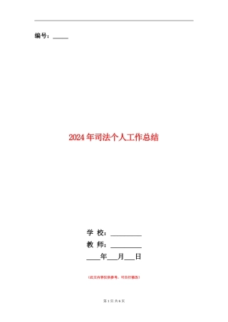 2024年司法个人工作总结