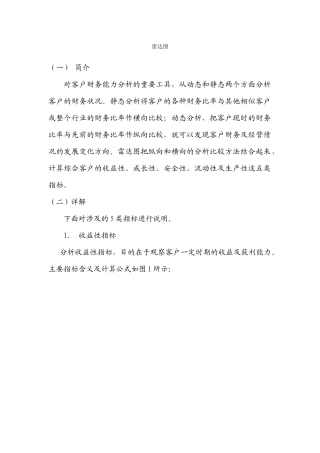 客户财务能力分析雷达图