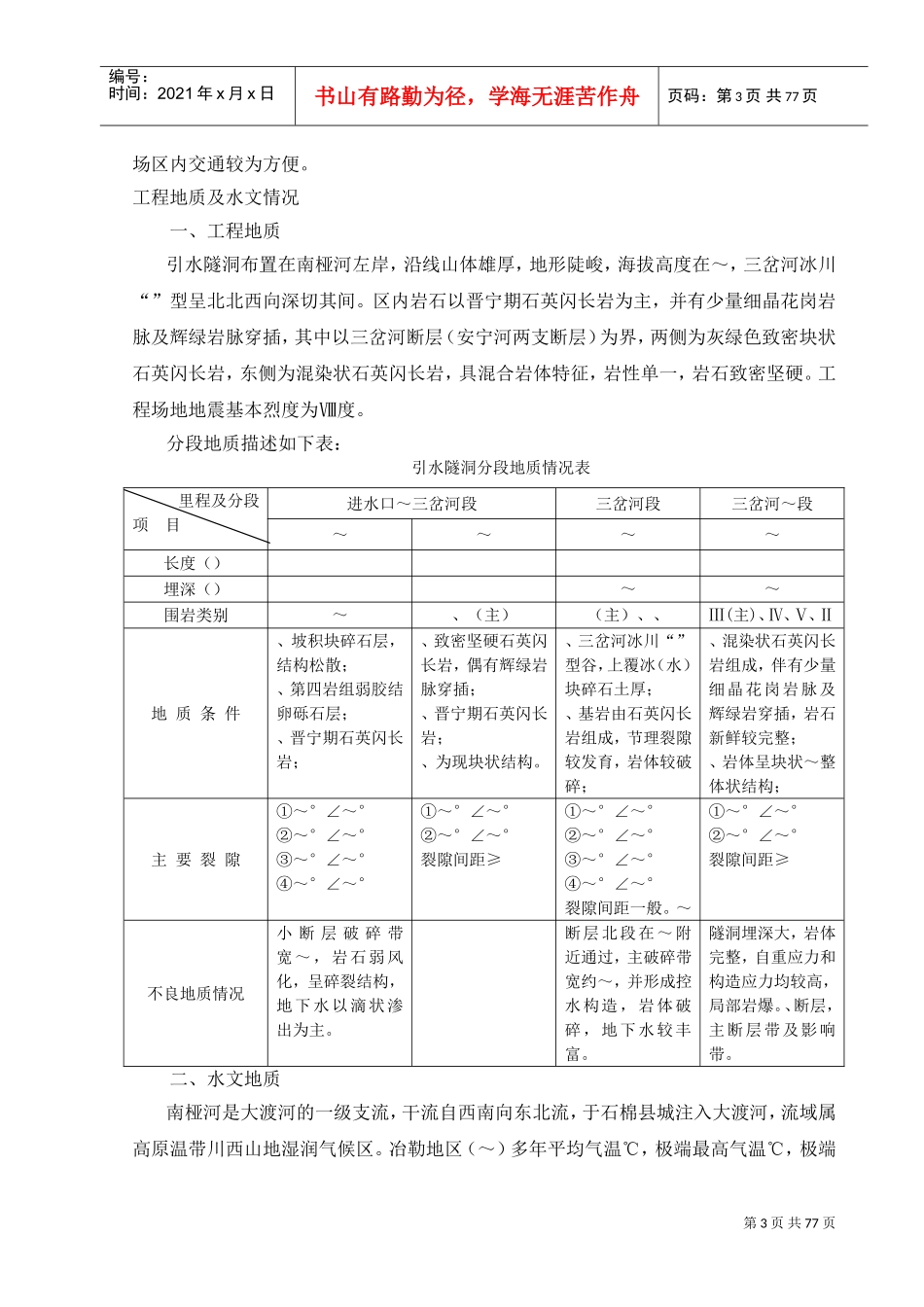 电站引水隧洞工程施工组织设计方案(DOC73页)_第3页