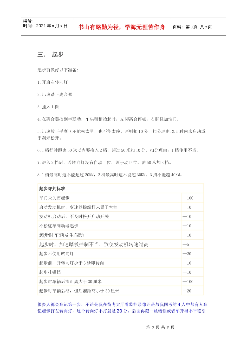 科目三电子路考操作规范及评分标准及心得_第3页
