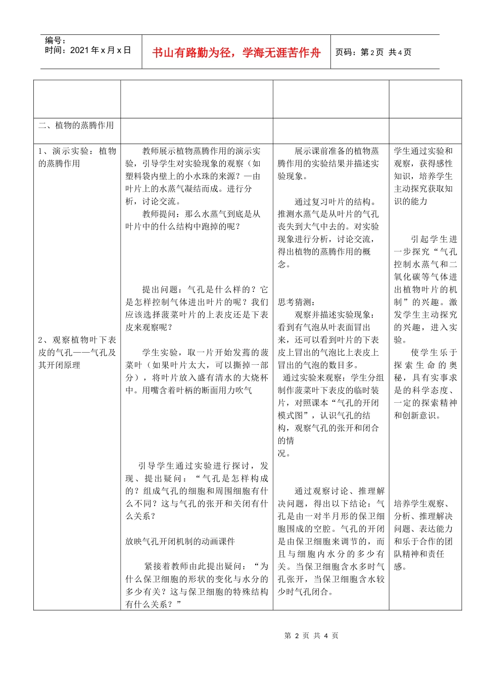 绿色植物与生物圈中的水循环(第二课时)_第2页
