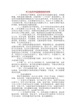 环卫处科学发展观剖析材料