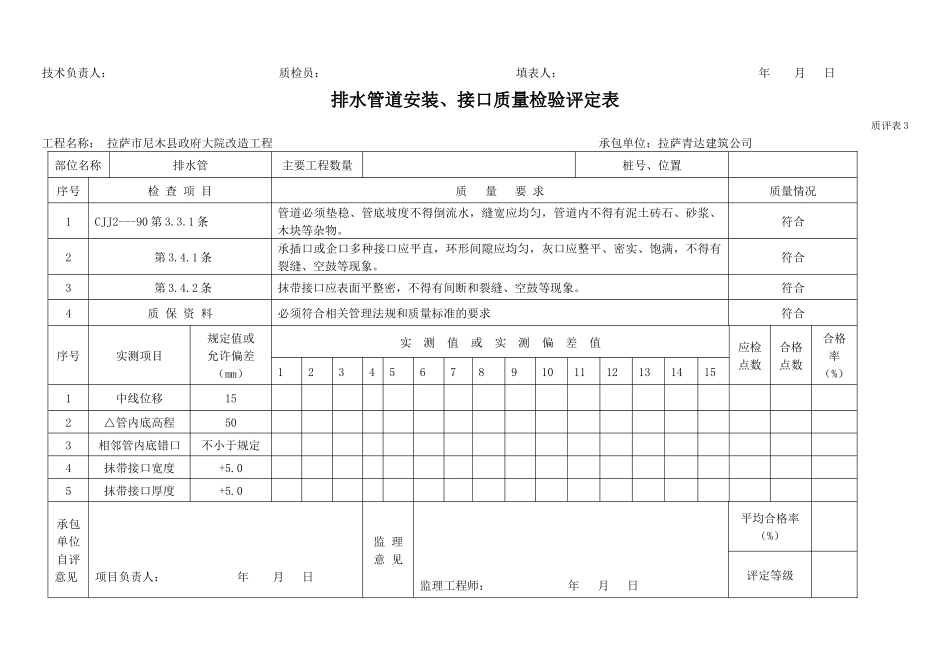 基坑开挖质量检验评定表_第3页