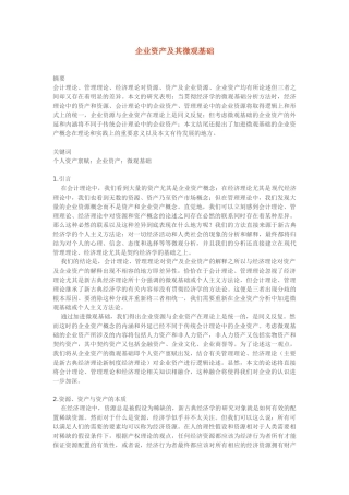 企业资产及其微观基础