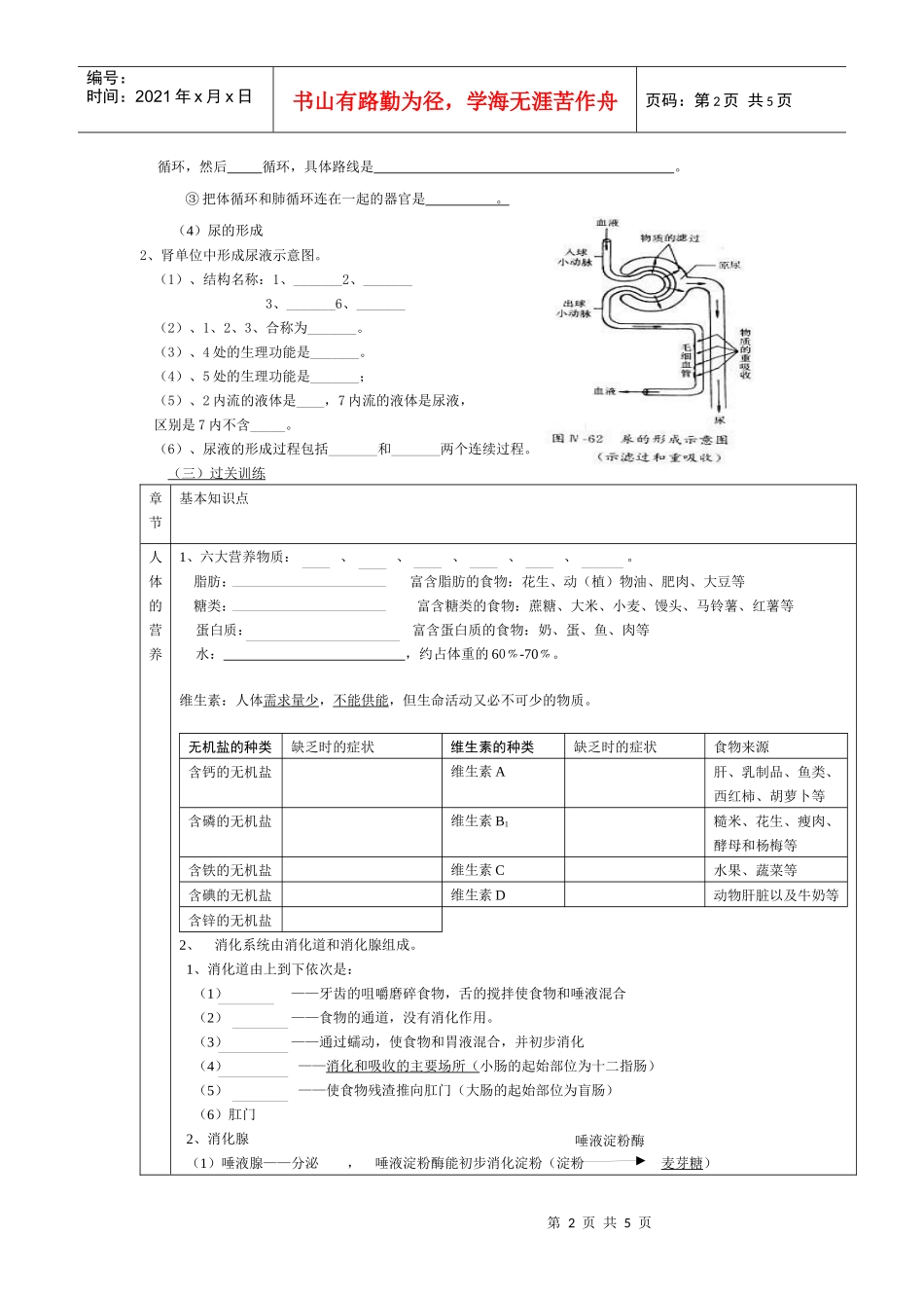 生物圈中的人复习教学设计(第四单元第二至第五章)_第2页