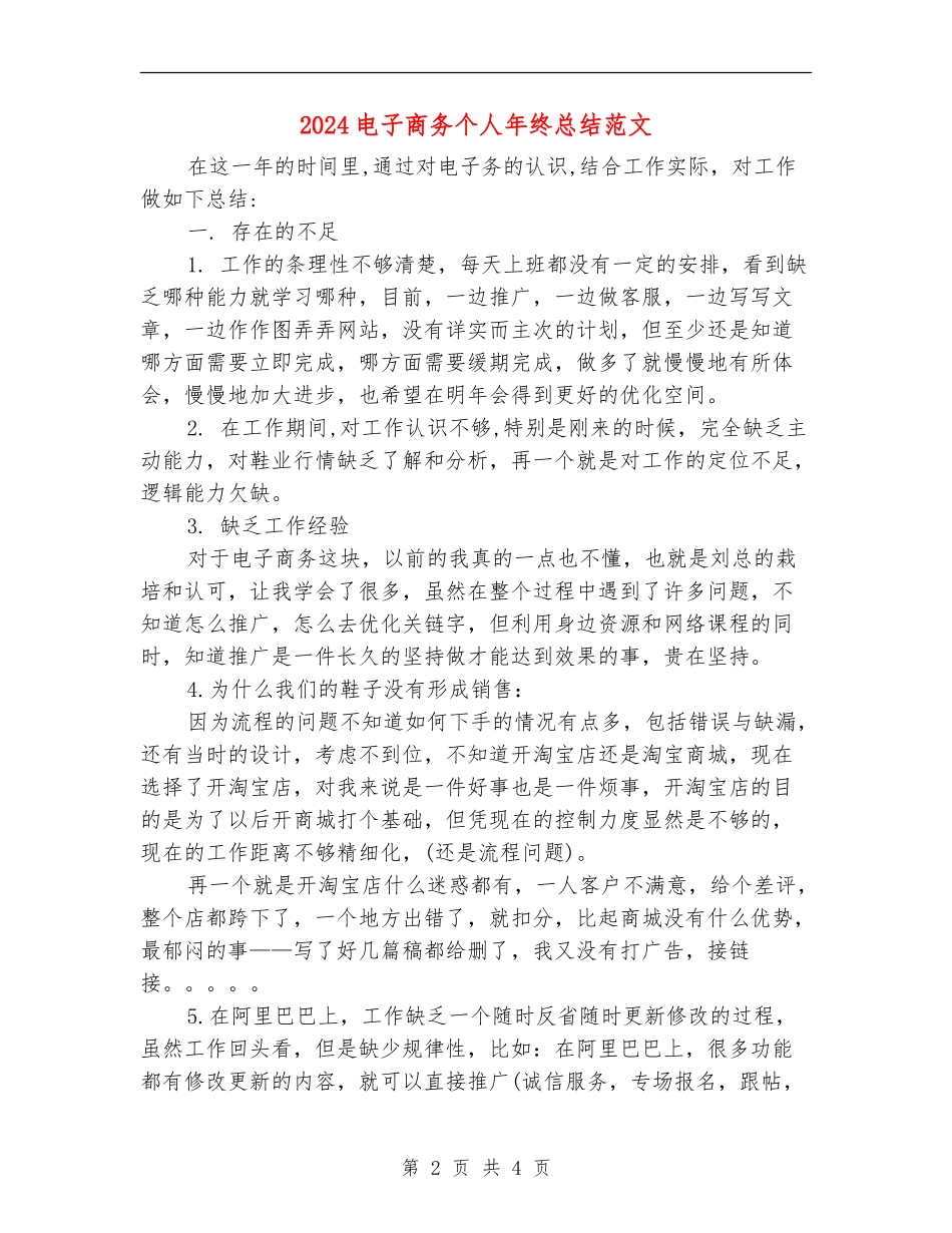 2024电子商务个人年终总结范文_第2页