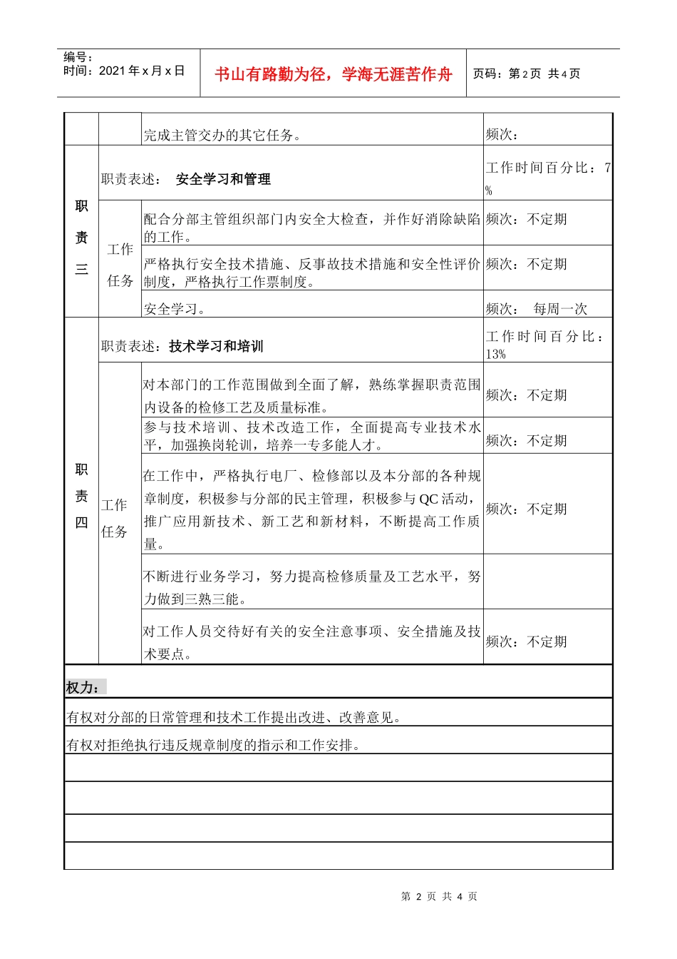 职务说明书机械B_第2页