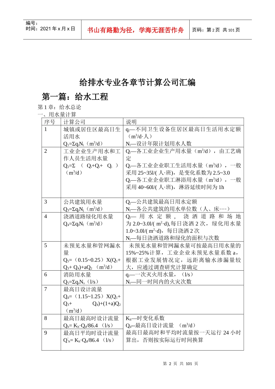 给排水专业计算公式汇编[1]_第2页