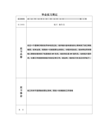 电子24篇顶岗实习手册女