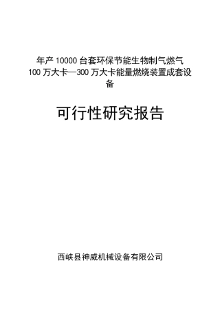 神威机械有限公司可行性报告