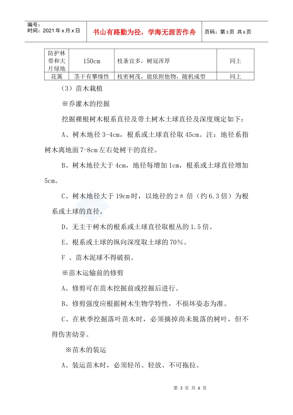 绿化工程、绿化景观工程 施工方案_第3页