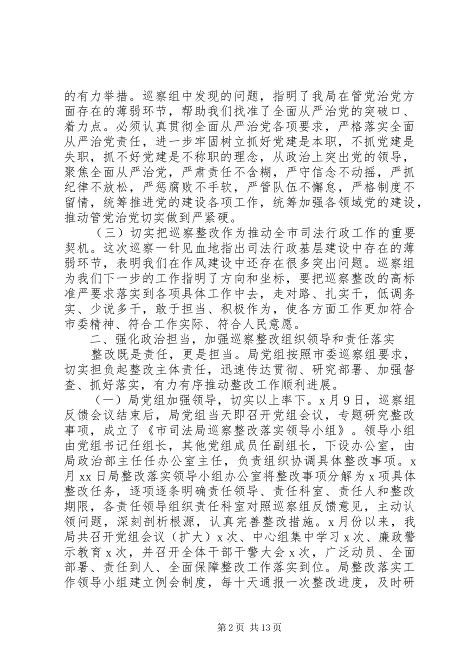 XX市司法局巡察整改报告_第2页