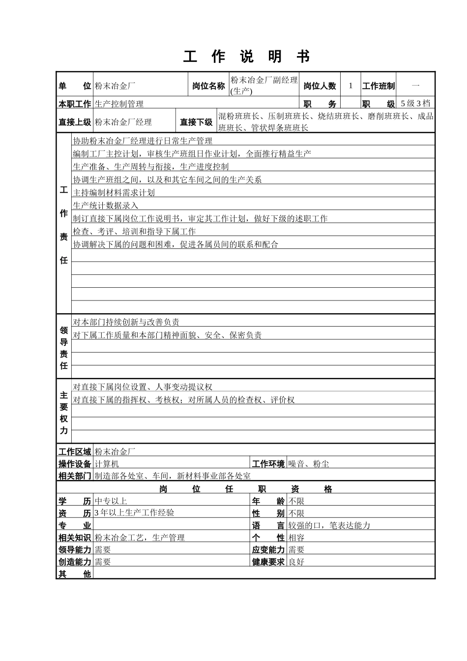 粉末冶金厂工作说明书_第3页