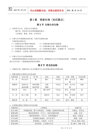 观察生物(知识要点