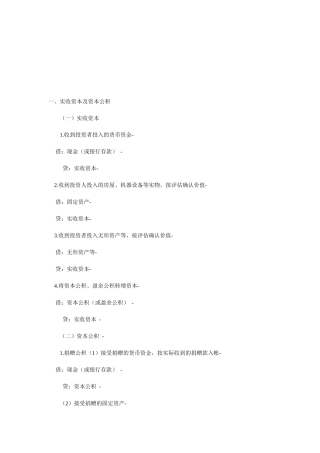 会计分录相关规律