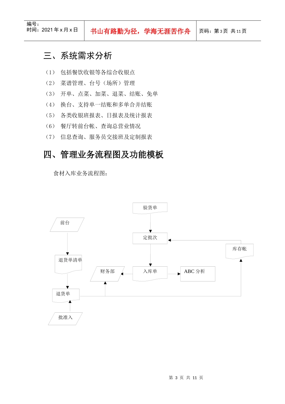 餐饮管理信息系统设计_第3页