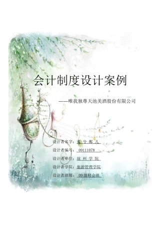 会计制度设计案例解析