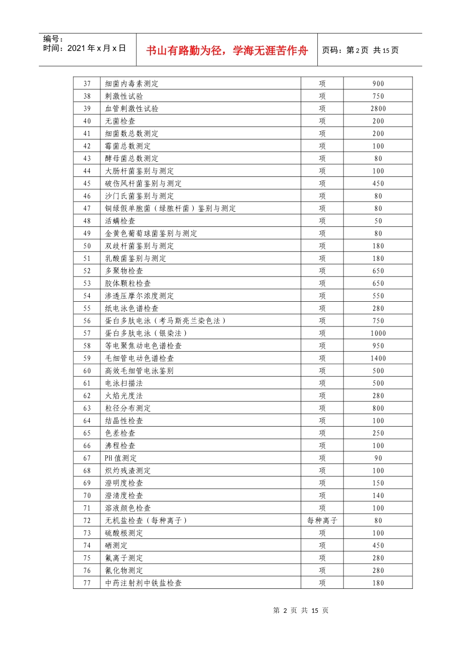 药品检验收费标准doc-浙江省物价局网站首页_第2页