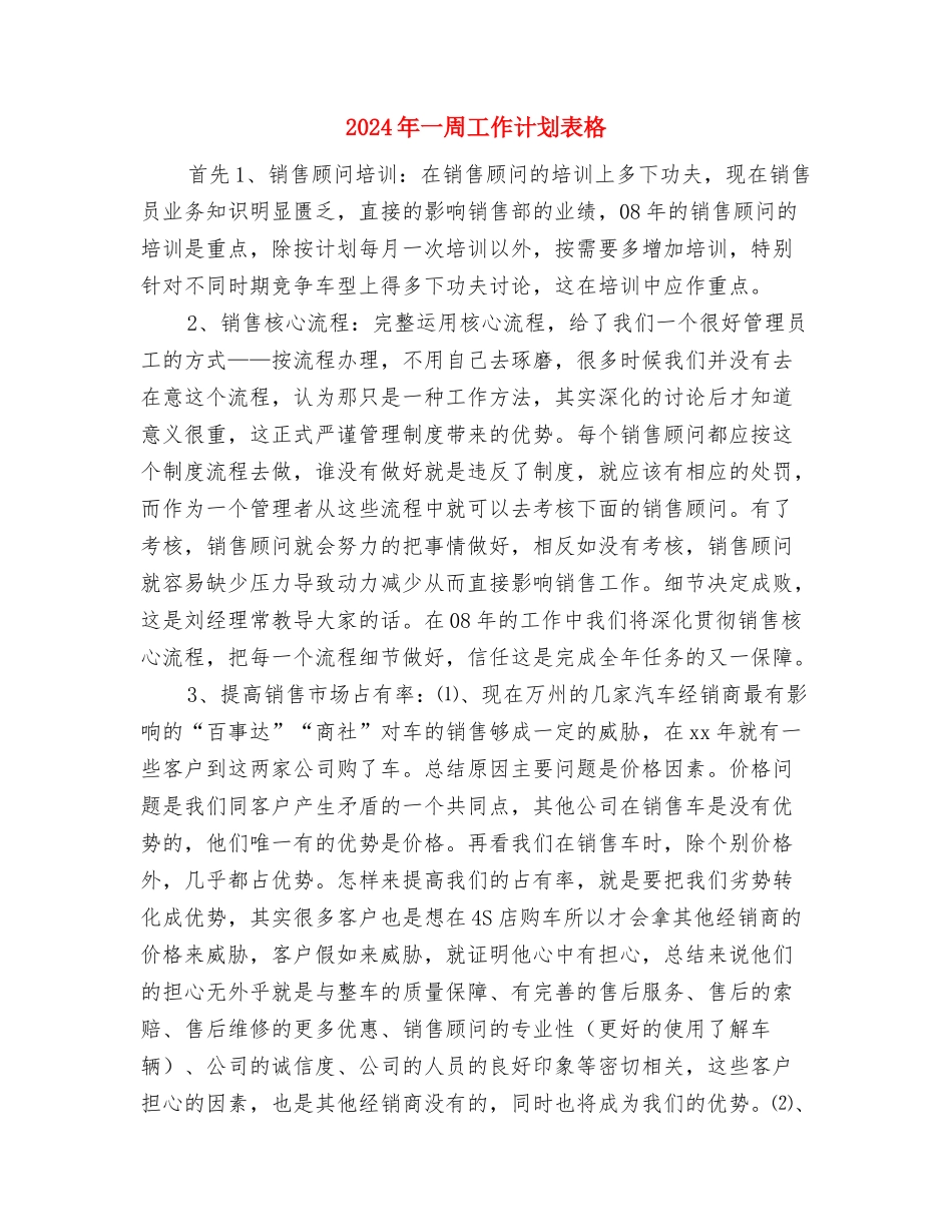 2024年一周工作计划表1与2024年一周工作计划表格汇编_第3页