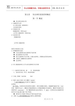 第五章 传出神经系统药理概论