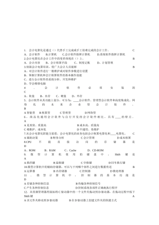 会计电算化理论试题