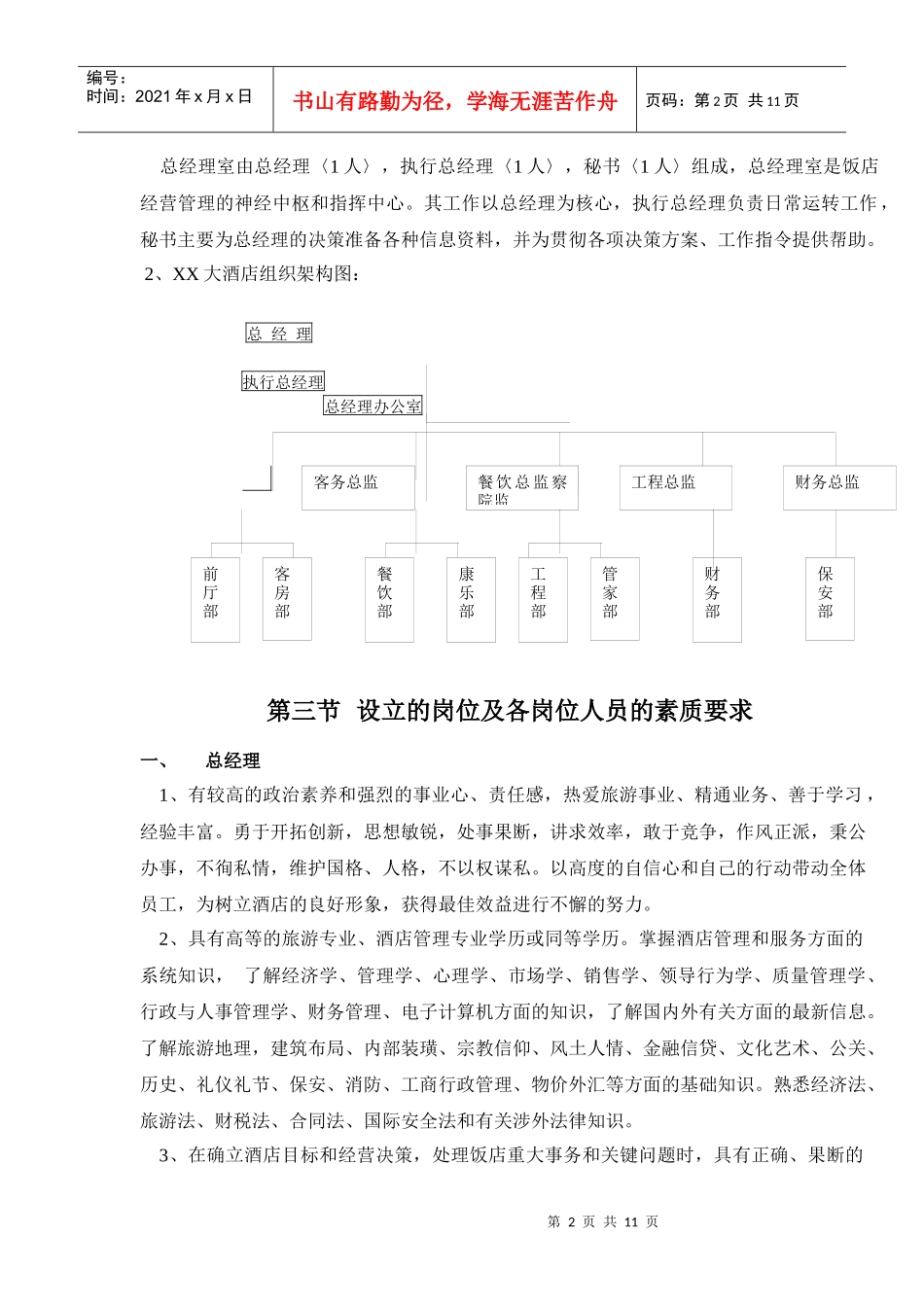 酒店总经理室管理规范_第2页