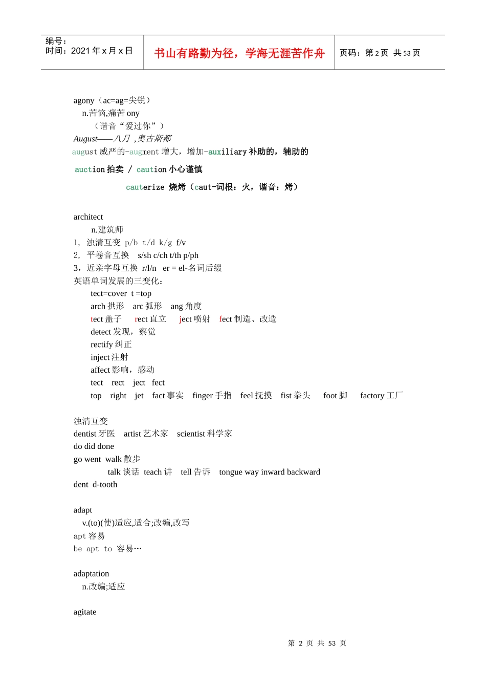 考研英语(XXXX)--刘一男考研词汇5500课程电子版教材_第2页