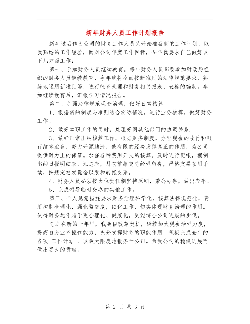 新年财务人员工作计划报告_第2页