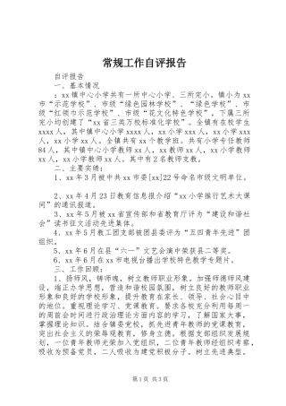 常规工作自评报告