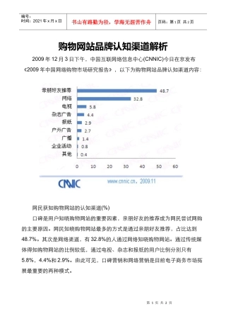 购物网站品牌认知渠道解析