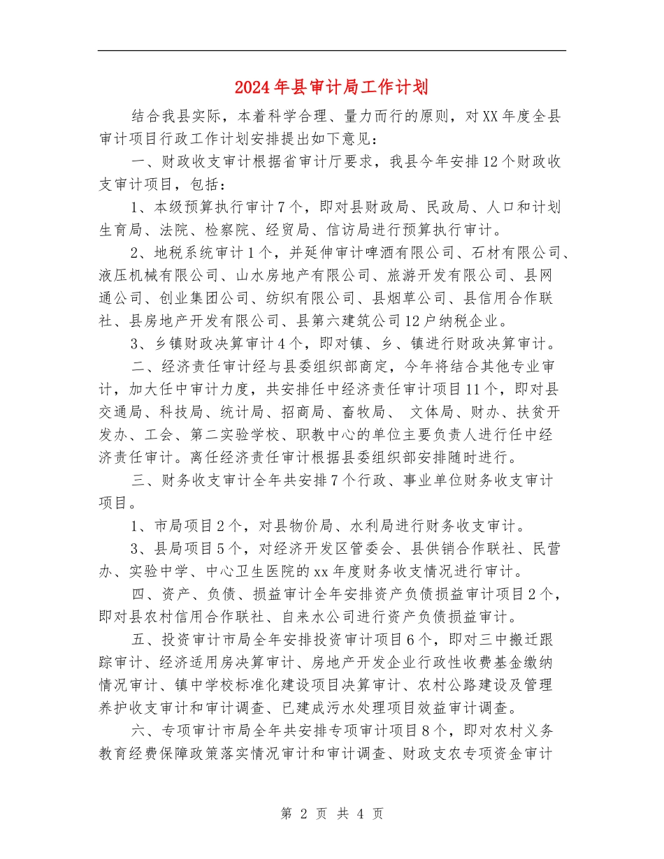 2024年县审计局工作计划_第2页