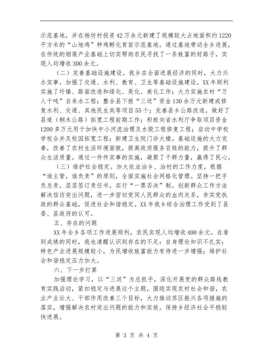 乡党委书记述德述职述廉报告【新版】_第3页