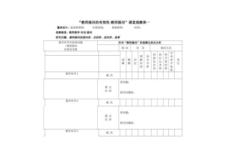 教师提问的有效性量表正式(打印)_第1页