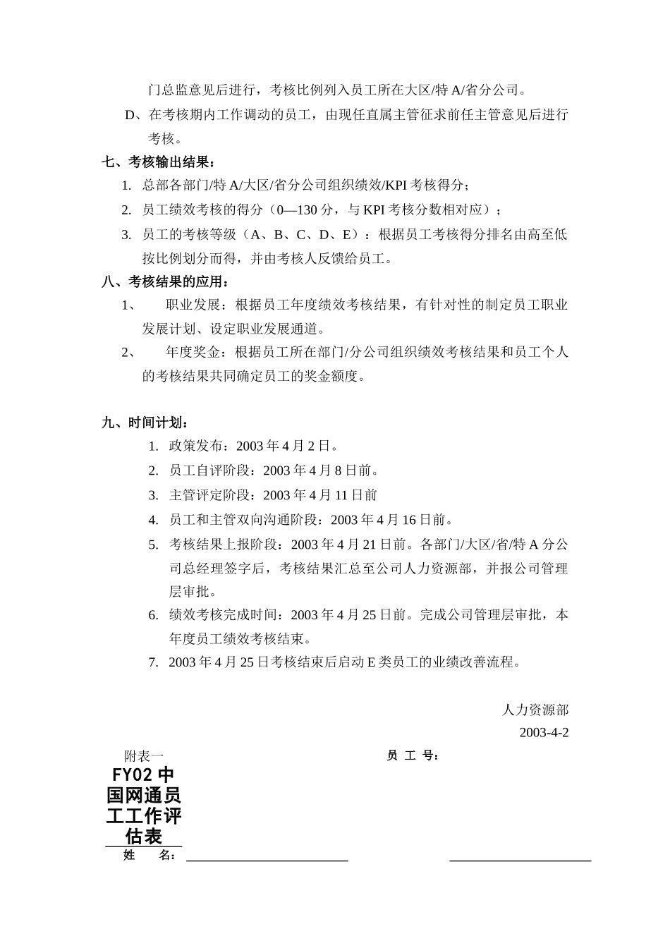 通信有限公司FY02绩效考核办法_第3页