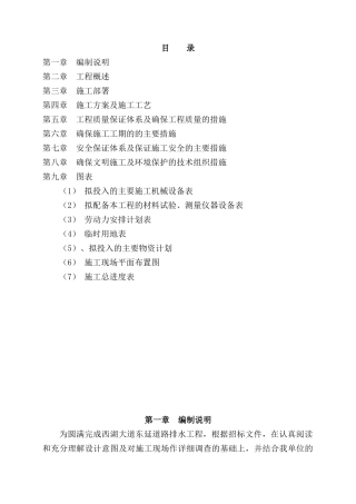 西湖大道东延道路排水工程技术标范本