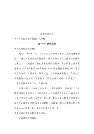 试谈旅游行业对标