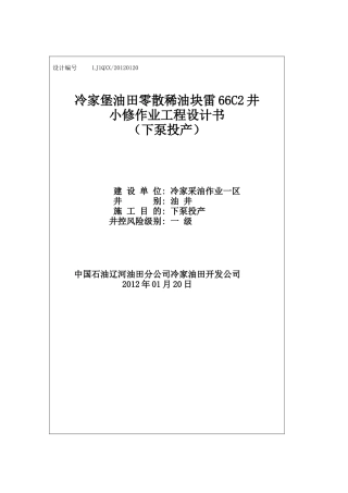 雷66C2井小修作业工程设计书