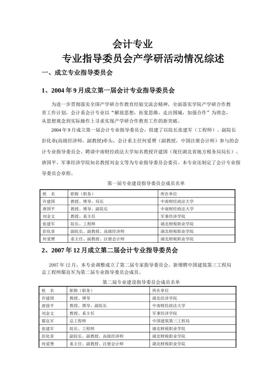 会计专业指导委员会运转状况产学研活动情况综述(王)_第1页