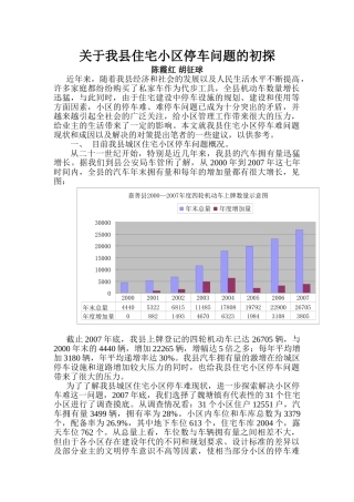 嘉善县物业小区停车问题初探