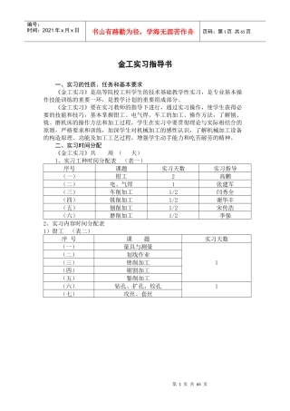 金工实习指导书-鲁东大学交通学院