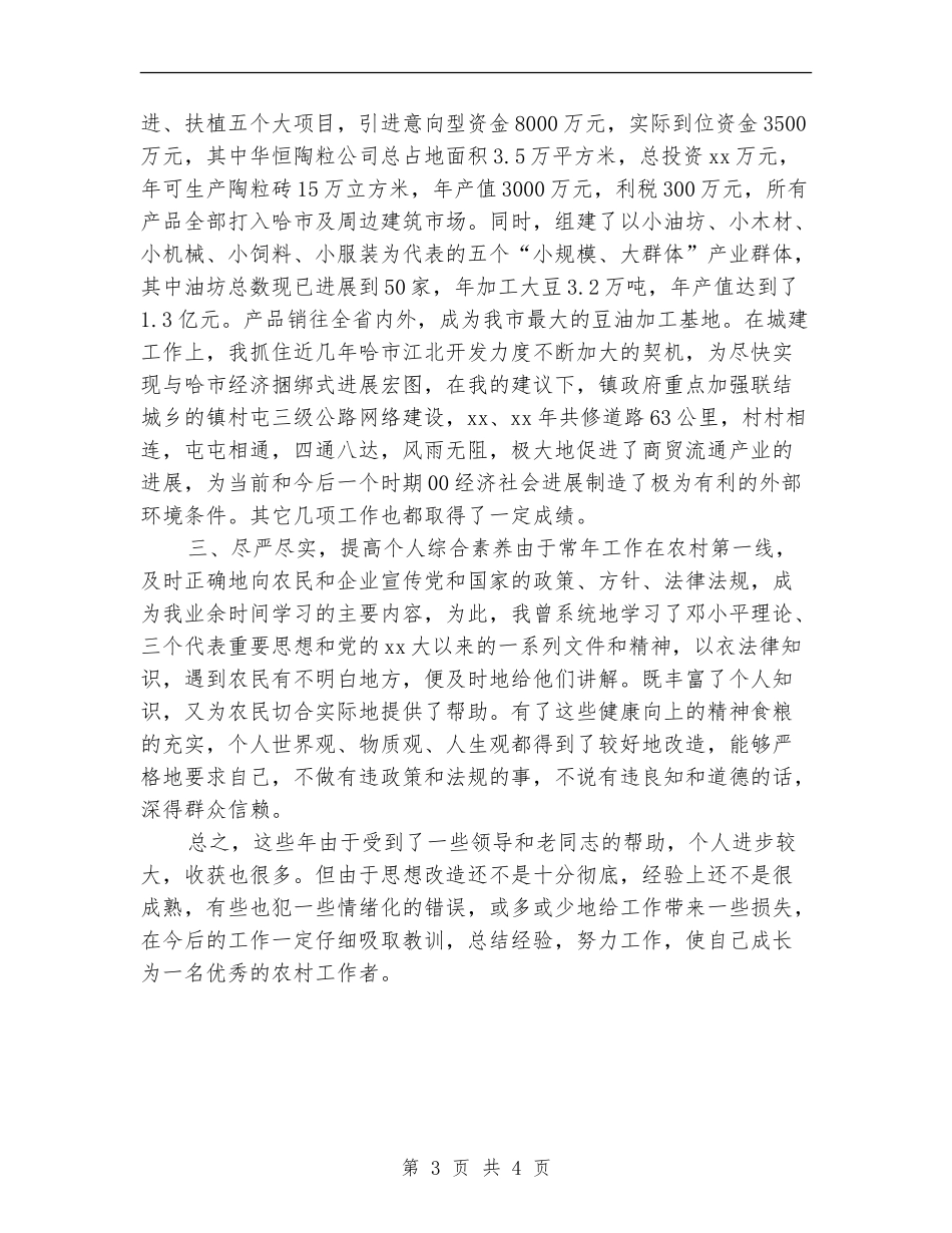 2024镇长助理个人总结报告_第3页