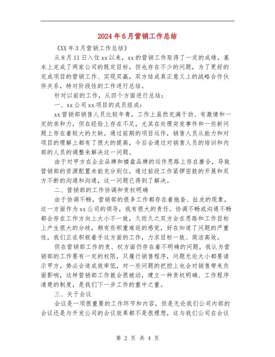 2024年6月营销工作总结_第2页